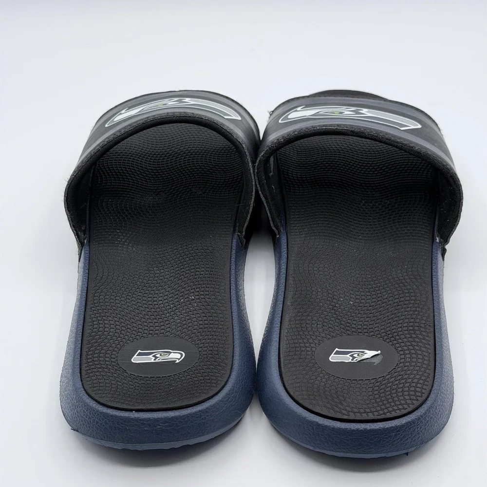 Seattle Seahawks NFL Mens FOCO Slide Sandals Training Camp Gel Slides Sz L 11-12